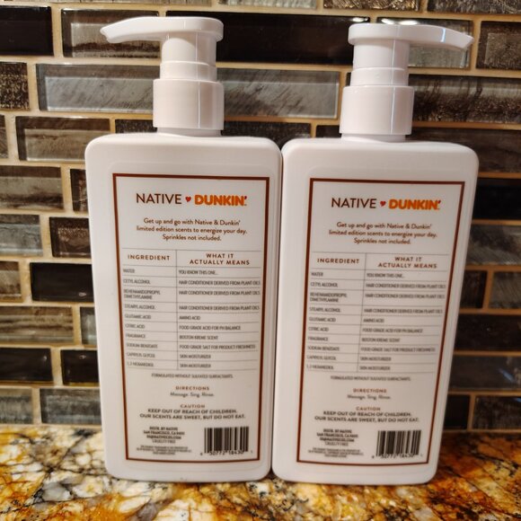 TWO limited edition Native Dunkin' Boston Kreme Moisturizing Conditioners - Picture 2 of 4